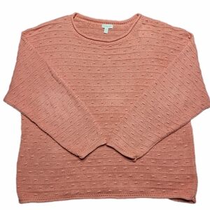 Garnet Hill Textured Knit Sweater in Coral
